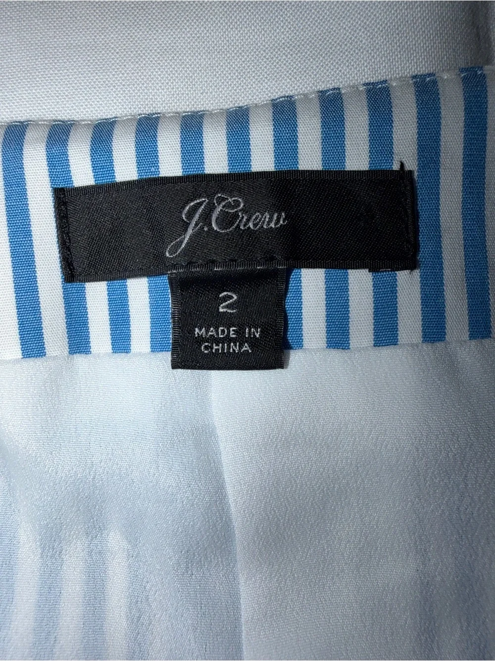 J Crew Blue/White Stripped Wrap Dress Cotton Poplin Size 2